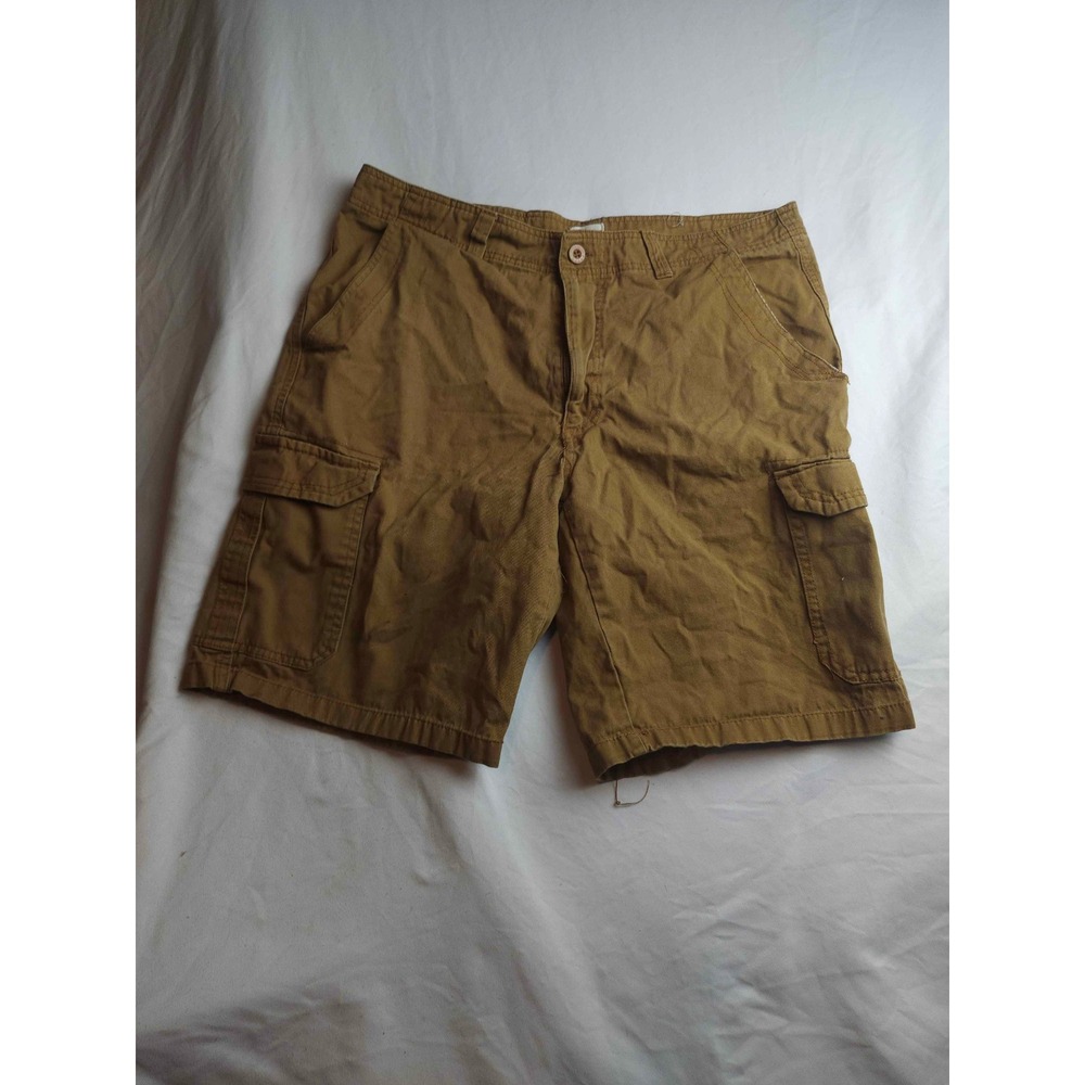 Copper Denim Mens Brown Cotton Cargo Shorts Size 34 Utility Outdoor